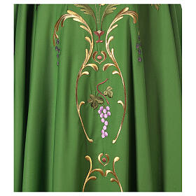 Liturgical Chasuble with gold ears of wheat, grapes and leaves