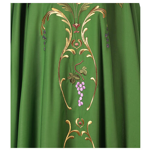 Liturgical Chasuble with gold ears of wheat, grapes and leaves 2