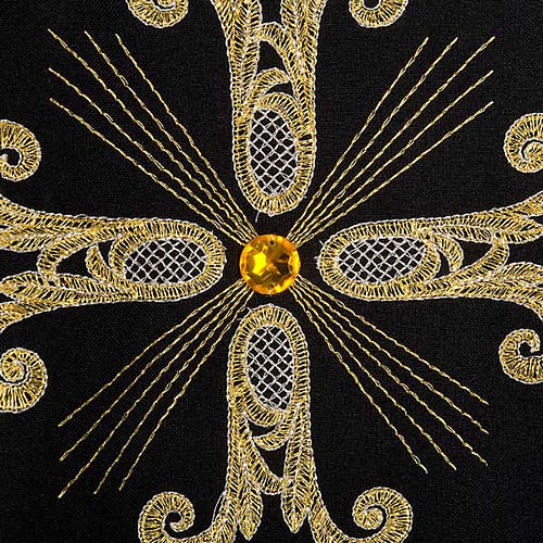Liturgical vestment, black with gold crosses 4