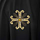 Casula sacerdotale nera 3 croci dorate fronte e retro s3