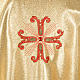 Casulla sacerdotal dorada 3 cruces rojas y verde s4
