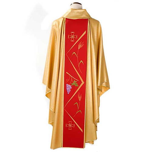 Casula sacerdotale oro stolone rosso decori stilizzati 2