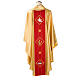 Gold Liturgical Chasuble with host, ears of wheat and grapes s2