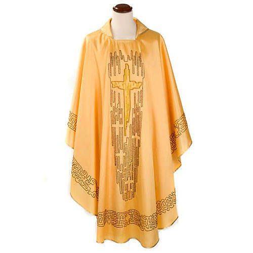 Chasuble with stylized cross, shantung 1