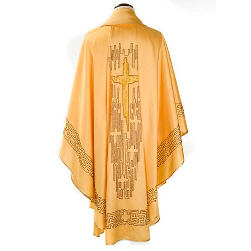 Chasuble dorée shantung croix stylisée 2