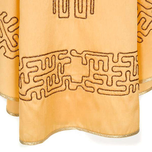 Chasuble dorée shantung croix stylisée 5