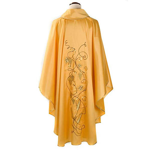 Chasuble dorée shantung IHS raisins épis 2