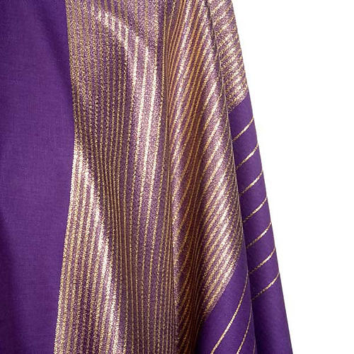 Liturgical vestment in wool with gold stripes 4