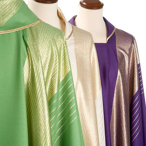Liturgical vestment in wool with gold stripes 6