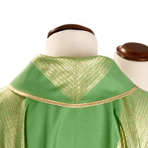 Liturgical Chasuble in wool with gold stripes 3