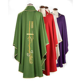 Liturgical vestment with gold ear of wheat, various colors