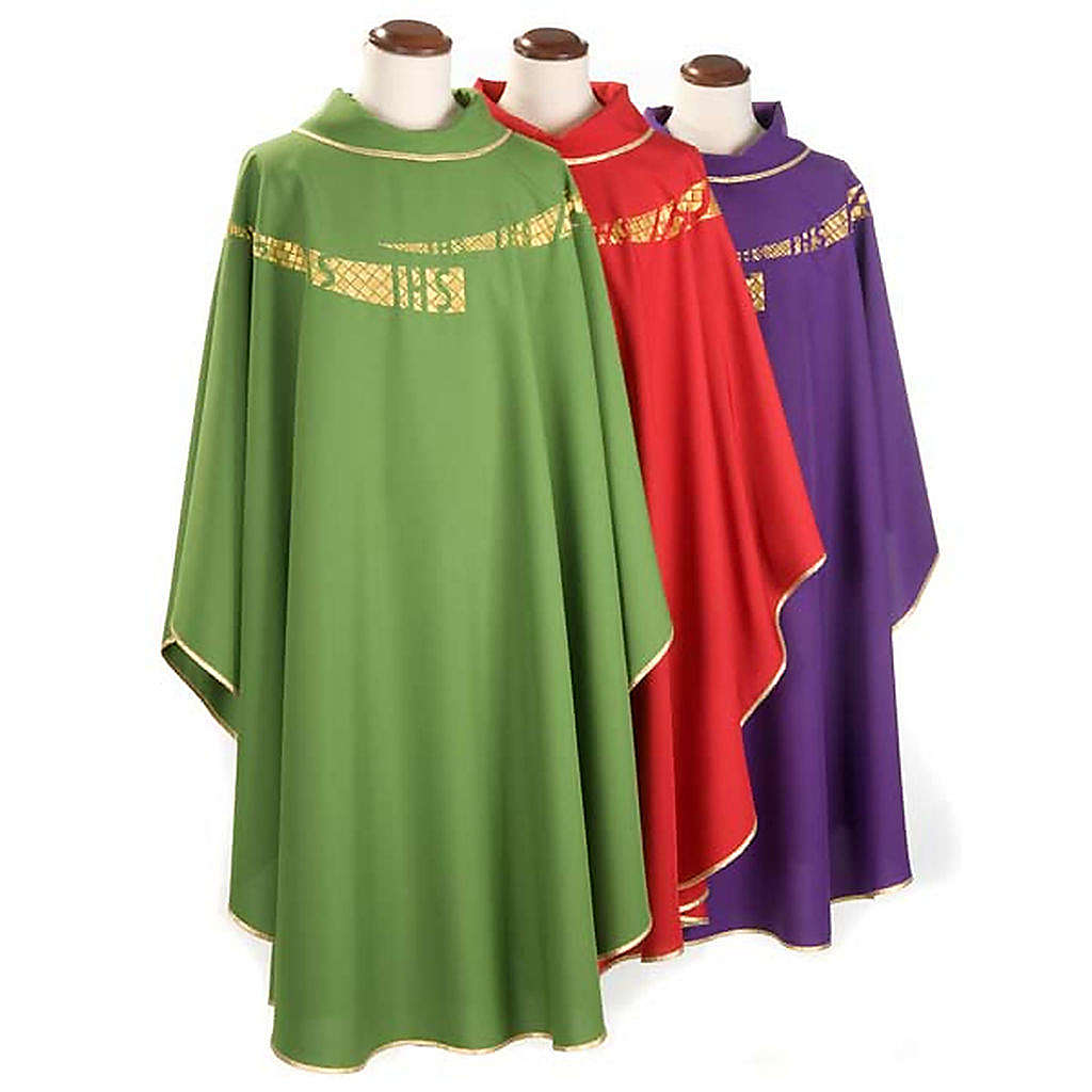 Liturgical vestment with IHS symbol embroidered online sales on