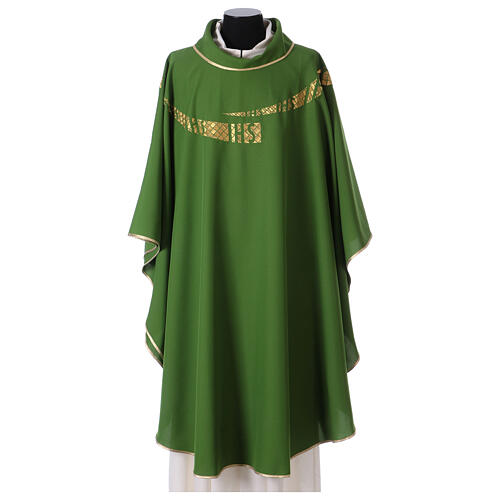 Liturgical vestment with IHS symbol embroidered 3