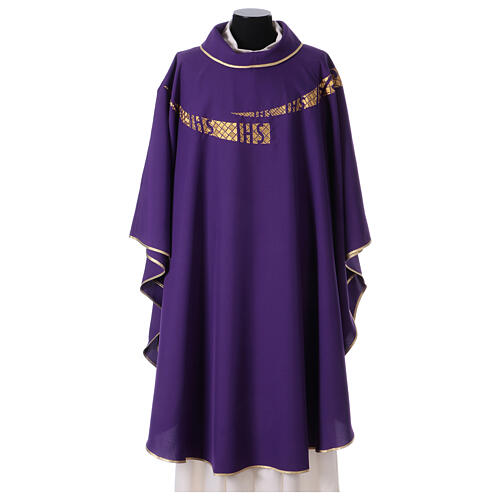 Liturgical vestment with IHS symbol embroidered 6