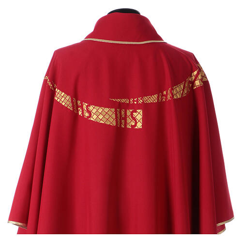 Liturgical vestment with IHS symbol embroidered 7
