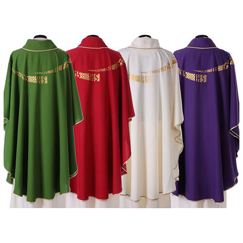 Liturgical vestment with IHS symbol embroidered 8
