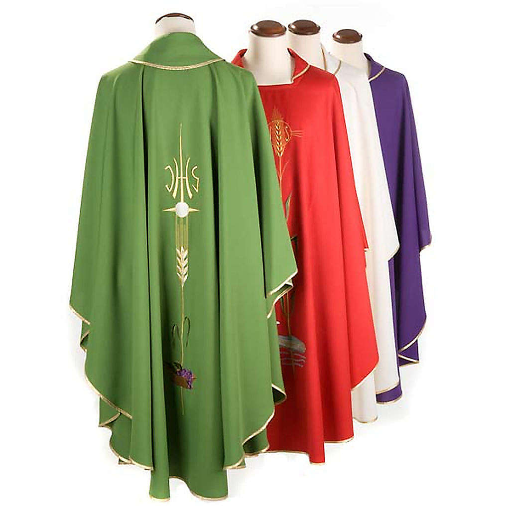 Liturgical vestment with IHS symbol, ears of wheat, chalice online