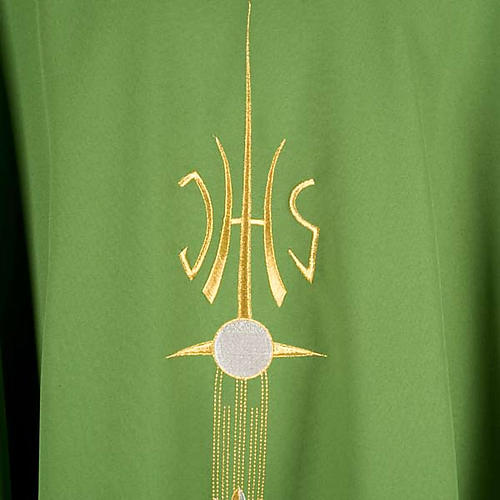 Liturgical vestment with IHS symbol, ears of wheat, chalice 4