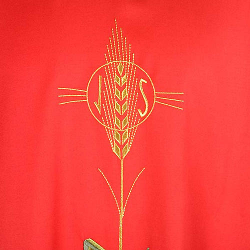 Chasuble with IHS symbol, ears of wheat and fish 3