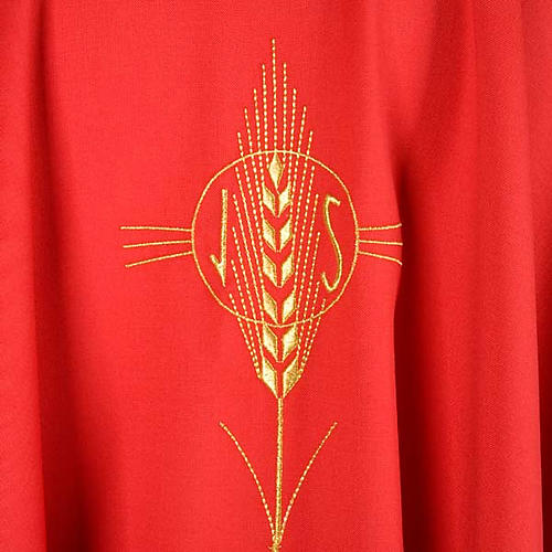 Chasuble with IHS symbol, ears of wheat and fish 5