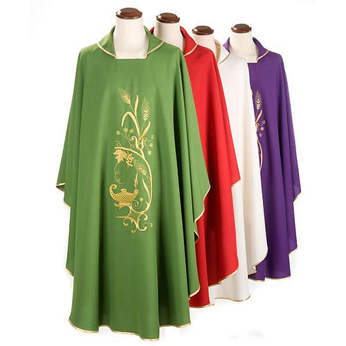 Monastic Chasuble with gold lamp and ears of wheat 1