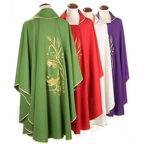 Monastic Chasuble with gold lamp and ears of wheat 2