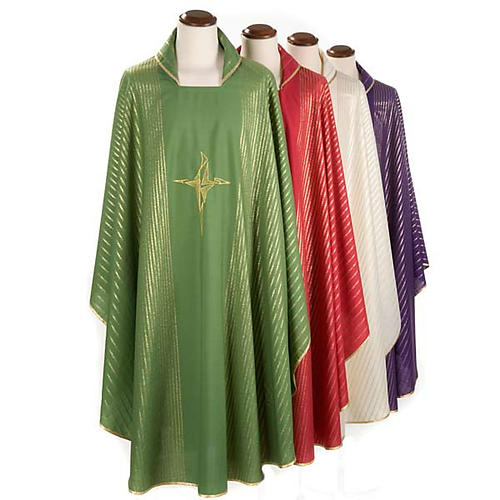 Priest Chasuble in lurex with stylized cross 1