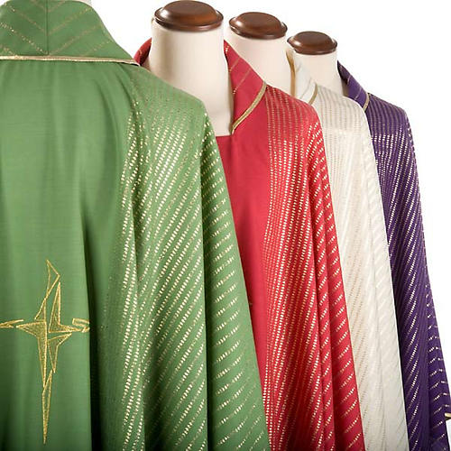 Priest Chasuble in lurex with stylized cross 8