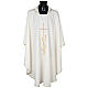 Monastic Chasuble in polyester with gold cross and ears of wheat s1