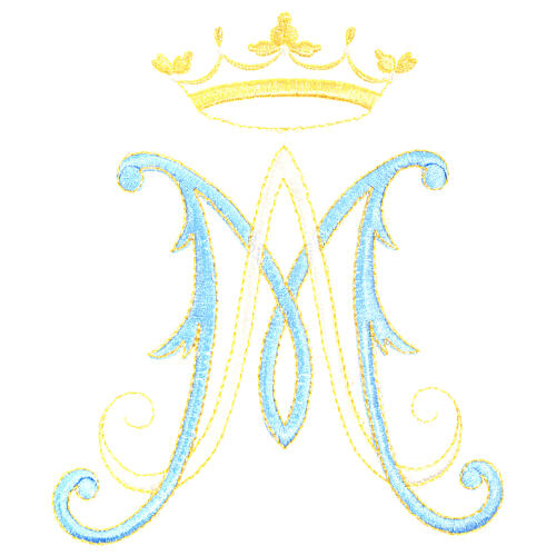 Marienkasel aus Polyester Stickerei blau-gold 6