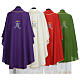 Marian Liturgical Chasuble in polyester with blue and gold embroidery s2