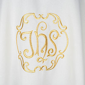 Chasuble liturgique IHS doré polyester