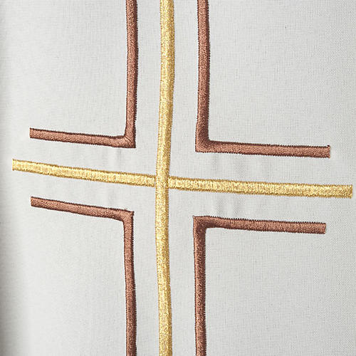 Liturgical vestment in polyester with grapes and double cross 2