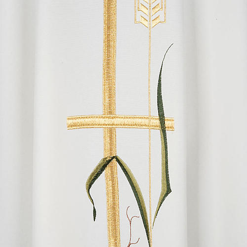 Liturgical vestment in polyester with grapes and long cross 2