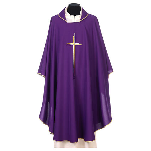 Liturgical vestment in polyester with stylized double cross 6