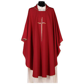 Casulas: Casula sacerdote cruz dupla estilizada poliéster Casulas: Casula sacerdote cruz dupla estilizada poliéster