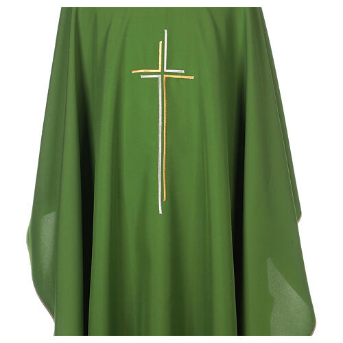 Liturgical Chasuble in polyester with stylized double cross 2