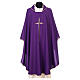Liturgical Chasuble in polyester with stylized double cross s6