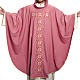 Chasuble liturgique laine rouge et rose s2