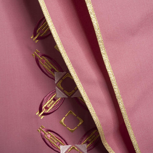 Casula religiosa con stola rosso e rosa lana 4