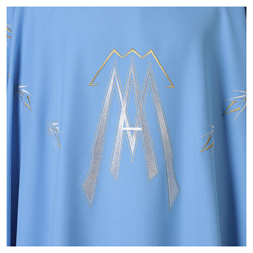 Chasuble in polyester with Marian symbol embroidery 3