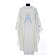 Catholic Chasuble in polyester with Marian symbol embroidery s1