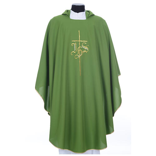 Chasuble in polyester with JHS and cross symbol 2