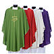 Chasuble liturgique IHS croix stylisée 4 couleurs pol. s1