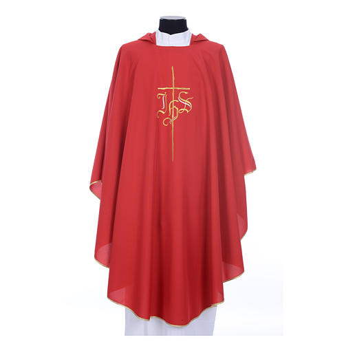 JHS Chasuble with Gold Cross in polyester 11