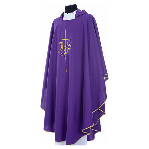 JHS Chasuble with Gold Cross in polyester 16