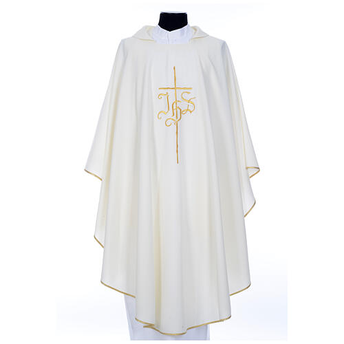 JHS Chasuble with Gold Cross in polyester 5