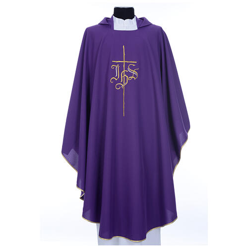 JHS Chasuble with Gold Cross in polyester 6