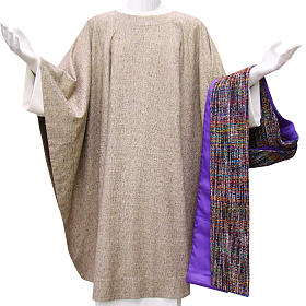 Casula franciscana algodão e seda