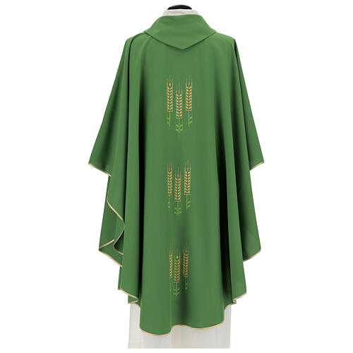 Chasuble in polyester with Chi-Rho and ears of wheat 4